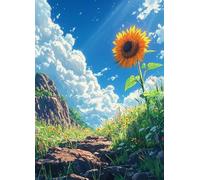 Tournesol Diamond Painting Adulte, Diamond Painting Ciel Broderie Diamant 5D DIY Diamant Cristal Strass Point de Croix Loisirs Créatifs Adultes pour Decoration Maison Murale, Cadeau 30x40cm -bby2507CA
