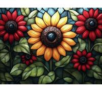Tournesol Diamond Painting Adulte Grand Format, Diamond Painting Fleur Peinture Diamant 5D Crystal Art Activite Manuelle Art Set Broderie Point de Croix pour Decoration Maison 50x40 cm -lsy25010PR