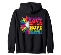 Tournesol Diversité Égalité Amour Espoir Bonté Droits de l'homme Sweat à Capuche