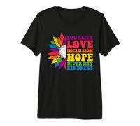 Tournesol Diversité Égalité Amour Espoir Bonté Droits de l'homme T-Shirt Haut de Gamme
