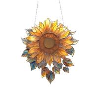 Tournesol en vitraux, vitrail pendante, Tournesol avec chaîne métallique, Tournesol déco, Cadeau pour Maman, père et Amateurs de Nature