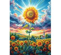 Tournesol étoilé 1000 Pièces Puzzle Créatif en Carton Rigide sans Déformation Animaux et Plantes Difficulté Moyenne Activité Manuelle Loisir Créatif Cadeau Créatif Anniversaire 1000 PCS