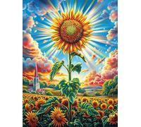 Tournesol étoilé 300 Pièces Puzzle pour Ado en Carton Anti-Déchirure Animaux Sauvages avec Fleurs Facile Débutant Jeu De Société Soirée Entre Amis Cadeau Anniversaire Petit Prix 300 PCS