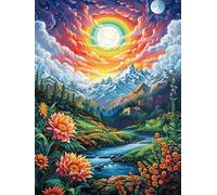 Tournesol étoilé 500 Pièces Puzzle Débutant en Carton sans Déformation Animaux Sauvages avec Fleurs Facile Apprentissage Anti-Stress Passe-Temps Idée Cadeau Saint Valentin Premium 500 PCS