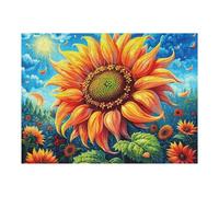 Tournesol géant 500 Pieces Casse-tête Débutant en Carton Épais Facile Apprentissage Loisir Créatif Activité Manuelle Décoration Murale Cadeau Saint Valentin 500 PCS/52×38cm