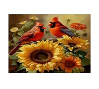Tournesol Oiseau Fleur Puzzle, 1000 Pièces Décoration Maison Art Créatif | 70x50cm Carton, Exercice Mental, Amateurs D'art, Réduction Du Stress, Cadeau Anniversaire