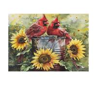Tournesol Oiseau Seau Puzzle, 1000 Pièces Jeu D'intérieur Adulte | 52x38cm Carton, Exercice Mental, Cadeau Ami, Décoration Salon, Réduction Du Stress