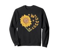 Tournesol Papillon cœur Floral d'été pour Mamans, Filles, Enfants Sweatshirt