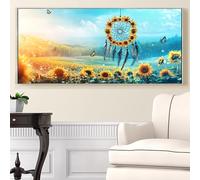 Tournesol Peinture Diamant XXL Attrape-rêves Diamond Painting Adulte 30x60cm, 5D Diamant Painting Art Creatif Adulte, DIY Diamond-painting Kit, Grande Taille pour Decoration Maison Murale, Model195