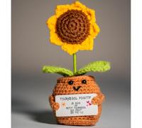 Tournesol Positif© | Cadeau Original & Bonne Humeur | Idee Surprise Handmade | Anniversaire Maman | Fete Mere | Maitresse Collègue Amie Fille Femme Tante Madame Professeur | Crochet Déco Maison Bureau