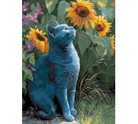 Tournesol pour Chat, Puzzle 6000 Pieces Adultes YHPGL5-609 | Impossible Puzzle Classique, Difficile Défi Puzzles, Jeux Éducatif Familiaux, pour Jeux Anti-Stress, Décoration Murale Cadeau