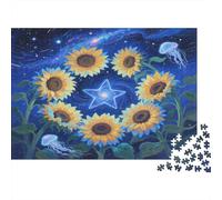 Tournesol Puzzle 1000 Pieces Cadeau Unique Fleur Multicolore Fleur colorée Jeu Éducatif Challenge Toy À De Qualité Supérieure Peinture Art pour Adultes Et Enfants À Partir De 12 Ans 38x26cm/1000p