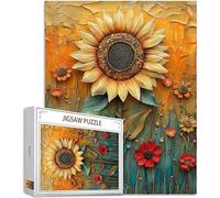 Tournesol Puzzle 1314 Pièces Adultes, 5D DIY Puzzle Abstrait Couleur Puzzles, Jigsaw Jeu éducatif effrayant, Ddifficile pour Adultes avec Emballage Cadeau for Decoration Chambre Murale Cadeau,Model528