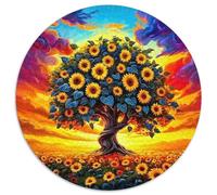 Tournesol Puzzle De 1000 Pièces Jeu Cadeau Unique Belle Fleur Puzzle Rond DIY pour Adultes Et Enfants1000pcs (67.5x67.5cm)