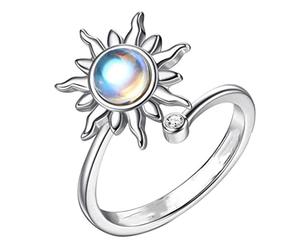 Tournesol rotatif vers perle femelle incrustée pour une mode raffinée pour petite amie, homme, pour enfants, femmes, adolescents Spinner réglable anti