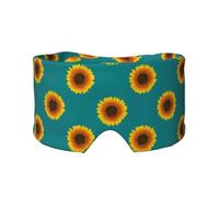 Tournesol sans couture sur fond vert sarcelle,Masque pour les yeux bloquant la lumière Cache-yeux et cache-oreilles pour le sommeil