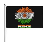 Tournesol Vintage Niger Nigerien Drapeau De Jardin Drapeau De Bienvenue Double Face Bannière Décorative Durable Pour Pelouse Porche Bureaux 3X5 Ft