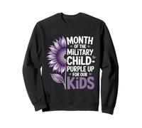 Tournesol Violet pour Enfants Militaires Mois de l'enfant Militaire Sweatshirt
