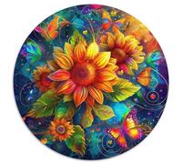 tournesolPuzzle en Bois 1000 Pièce pour Adultes Rond paysageCadeau De Jouets À Défi Créatif1000pcs (67.5x67.5cm)