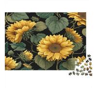 Tournesols 1000pcs (75x50cm) Puzzle pour Adultes - Bright Yellow Petals and DarkFeuilles Vertes,Jouet De DIY