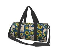 Tournesols Bouledogue français, Sac de Voyage de Grande capacité, Sac à Main Rond, Sac de Voyage de Sport, fourre-Tout, Sac de Fitness