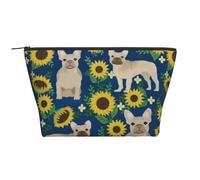 Tournesols Bouledogue français, Trousse de Toilette Trousse de Maquillage Sac à cosmétiques Trousse de Toilette de Voyage Portable