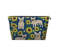 Tournesols Bouledogue français, Trousse de Toilette Trousse de Maquillage Sac à cosmétiques Trousse de Toilette de Voyage Portable