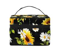 Tournesols Camomille Imprimé, Trousse de Maquillage Trousse à cosmétiques Trousse de Toilette de Voyage Portable Trousse à Crayons