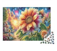 tournesols colorés Set Puzzle 1000 Pièces pour Passionnés, Carton Recyclé,Jardin de Tournesol géant Décoration Intérieure, Art Mural, Cadeau Noël Festif, Défi Cérébral 52x38cm/1000pcs