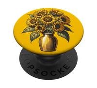 Tournesols dans Un Vase, tournesols Jaunes pour Homme et Femme PopSockets PopGrip Adhésif