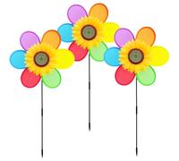 Tournesols de Jardin - Moulin à Vent à Paillettes colorées | Rainbow Pinwheel Windmill pour pignons de Gazon | 3 pièces de Moulin à Vent de | Piquet de Jardin décoratif