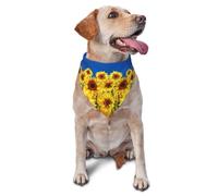 Tournesols Et Drapeau Bleu De L'Ukraine Chiens Bandana Foulards Polyester Écharpe Triangulaire Ajustable Bandanas Chien Chats Petite, Moyenne Et Grande Taille