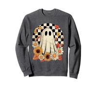 Tournesols fantômes rétro - Jolis Motifs Floraux d'halloween Sweatshirt