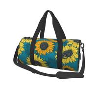 Tournesols Jaunes sur Fond Bleu, Sac de Voyage de Grande capacité, Sac à Main Rond, Sac de Voyage de Sport, fourre-Tout, Sac de Fitness