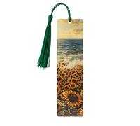 Tournesols mer Imprimer Accessoires de Lecture Marque-page en Bois Signets Uniques pour Livres Couverture Rigide Journaux