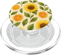 Tournesols Oranges Tranches d'agrumes Summer Tropical Art Pattern PopSockets PopGrip pour MagSafe