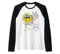 Tournesols rétro enfants enfants filles garçons Manche Raglan
