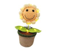 Tournesols souriants au crochet - Décoration d'intérieur avec lumière LED pour la fête des mères - Cadeau d'appréciation pour maman