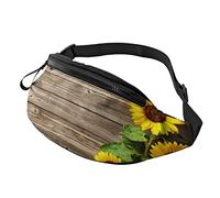 Tournesols sur Planche de Bois en Cours d'exécution Fanny Pack Ceinture Sac avec Sangle réglable pour Femmes Hommes Sport Fitness Mains Libres Portefeuille Taille Sac
