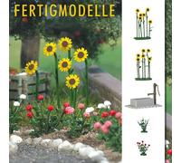 Tournesols (x12) Et Roses (x12) Fontaine Incluse - OO/HO Échelle Busch 1232