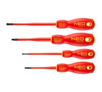 Neo Tools Tournevis isolés 04-144 1 kV Slim Phillips + plat, 4 pièces