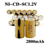 Tournevis 255, perceuse électrique, Batteries SC 1.2V 2800mah SubC ni-cd, batterie Rechargeable avec onglet, outil électrique, cellule NiCd SUBC 2000mah10pcs