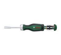Tournevis à cliquet avec 12 embouts Bosch (tournevis à cliquet à couple élevé pour vissages exigeants ; magasin d’embouts amovible ; porte-embout magnétique) - Amazon Edition Vert