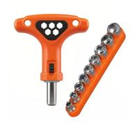 Tournevis à cliquet de 6,35 mm avec porte-embout magnétique, poignée antidérapante en T pour bricolage et utilisation professionnelle