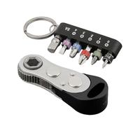 Tournevis à cliquet de conception compacte avec embouts multiples, tête à cliquet de 6, 35 mm / 1/4 po pour les applications dans des espaces étroits Tournevis compact