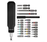 Tournevis à cliquet de qualité professionnelle avec système d'embouts à pression et couple de sortie élevé pour les travaux exigeants (28 en 1)