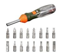 Tournevis à cliquet - Jeu de tournevis réglables multifonctionnels 16 en 1 avec connecteur magnétique | Kit de d'extension | Outils manuels à cliquet avec marteau d'extension