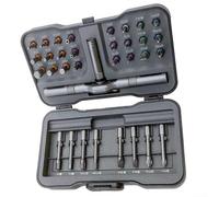 Tournevis à cliquet magnétique avec poignée en T amovible avec magnétiseur intégré, 32 pièces, y compris différents types d'embouts pour appareils ménagers et réparations automobiles