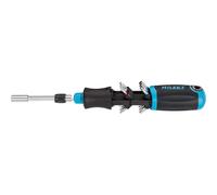 TOURNEVIS A CLIQUET PORTE EMBOUT AVEC MAGASIN DE 12 EMBOUTS INTEGRE