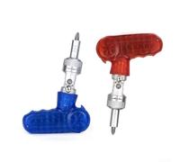 Tournevis à cliquet, tournevis magnétique 10 en 1 avec inversion positive pour triangle hexagonal plat (bleu)